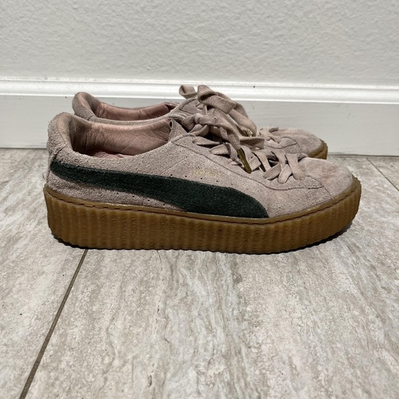 Puma Shoes - Puma Suede Platform Creeper Shoes Womens Size 8.5 Pink Gum Sneakers 361005 04